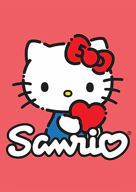 Hello Kitty with Heart on Pink