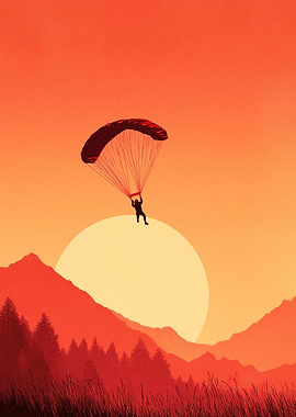 Parachuting at Sunset