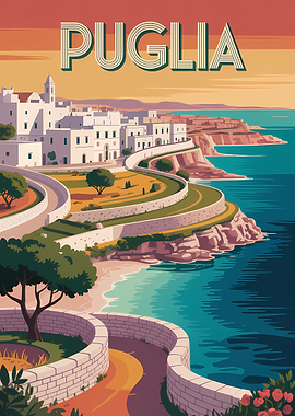 Puglia Italy Travel Poster