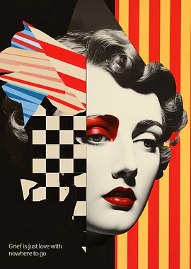 Abstract Portrait with Geometric Elements