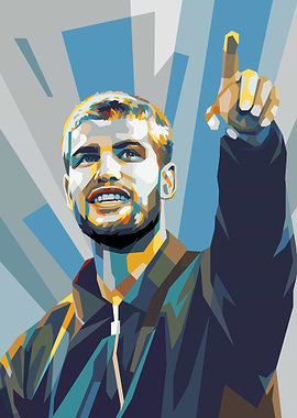 Carloz Alcaraz in colorful art illustration