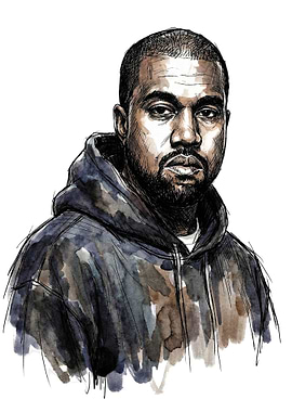 Kanye West Watercolor Portrait