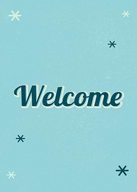 Welcome Text with Star Accents