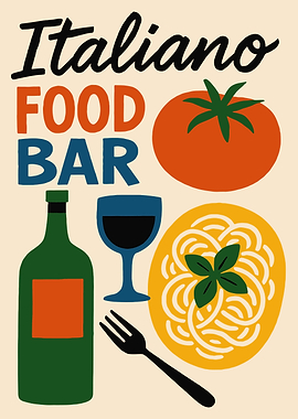 Italiano Food Bar Illustration