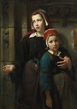 Two Young Girls in Traditional Clothing