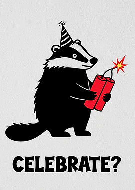 Celebrate? - Dark-Humor Mischievous Illustration