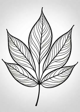 Black and White Leaf Illustration