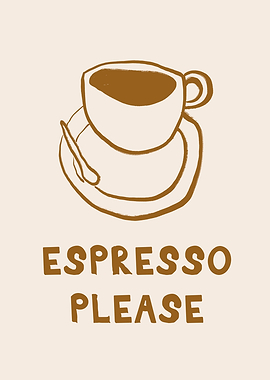 Espresso Please Coffee Cup Illustration