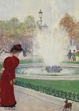 Jean Béraud painting: Woman and dog