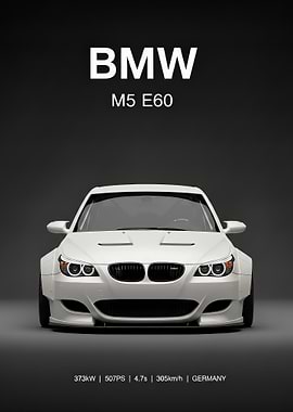 BMW M5 E60 White Car