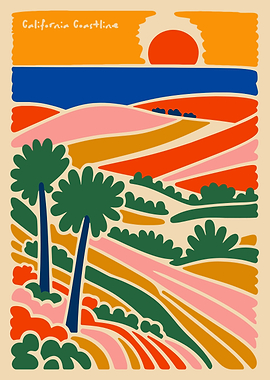 California Coastline Landscape Art Print