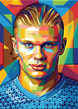 Erling Haaland Colorful Pop Art Portrait