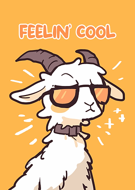 Cool Goat Cartoon Illustration