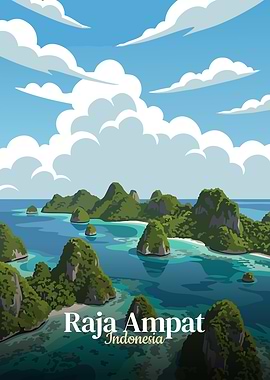 Raja Ampat, Indonesia Travel Poster