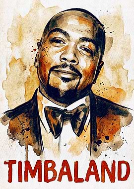 Timbaland Watercolor Portrait