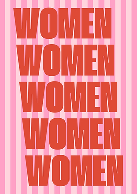 Women Empowerment Pink Striped Poster