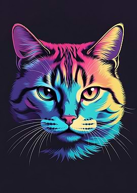 Colorful Cat Portrait