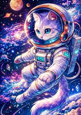 Astronaut Cat in Space