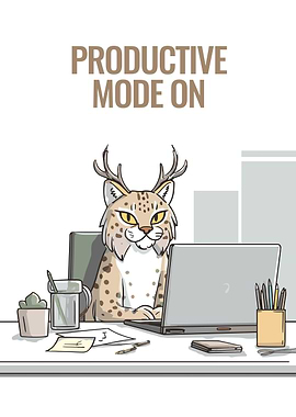 Productive Mode On Cartoon Illustration