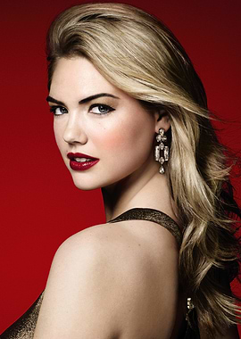 Kate Upton Portrait on Red Background