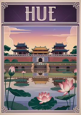Hue Vietnam Travel Poster