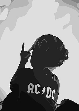 Pig Wearing AC/DC T-Shirt