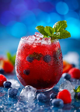 Refreshing Berry Cocktail with Mint