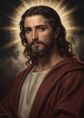 Portrait of Jesus Christ with Halo