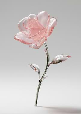 Glass Rose Sculpture