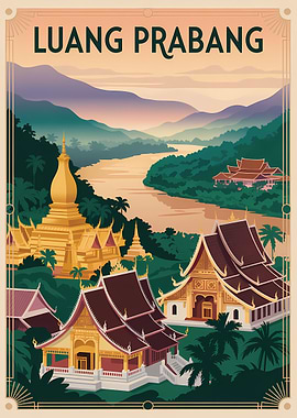 Luang Prabang Travel Poster