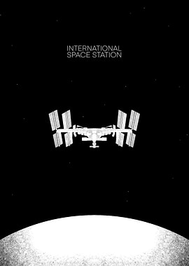 International Space Station Minimalist Poster