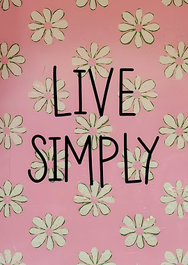 Live Simply Floral Pink Background