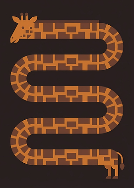 Abstract Giraffe Illustration