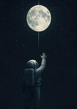 Astronaut Reaching for the Moon