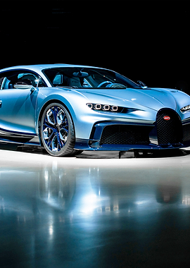 Sleek Blue Bugatti Chiron