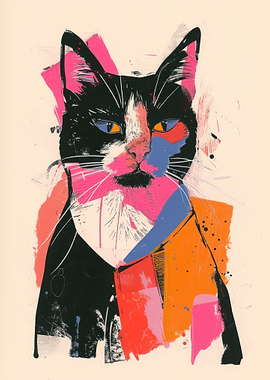 Abstract Cat Portrait