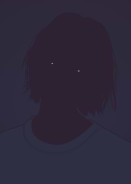 Silhouette with Glowing Eyes
