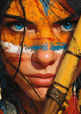 Native American Woman Portrait Painting