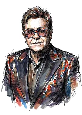 Elton John Portrait Illustration