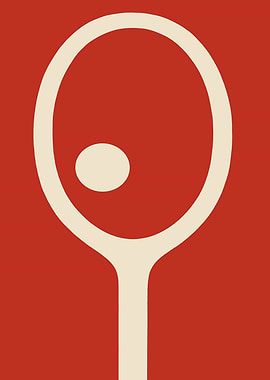 Minimalist Table Tennis Paddle and Ball