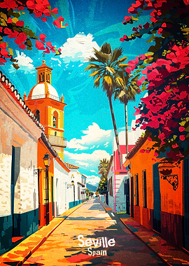 Seville Spain street Art Poster