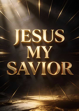 Jesus My Savior Golden Text Art
