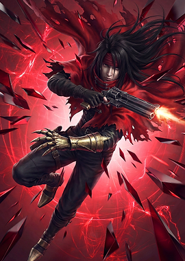 Vincent firing gun, digital art