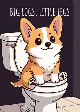 Corgi on Toilet: Big Logs, Little Legs Funny