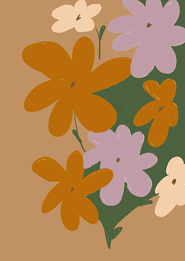 Floral Illustration with Earthy Tones