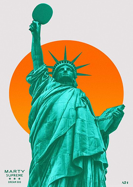 Statue of Liberty with Ping Pong Paddle