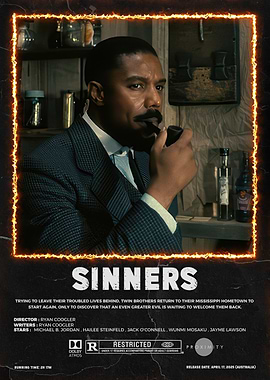 Sinners Movie Poster with Michael B. Jordan