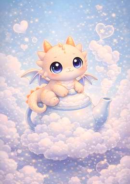 Baby Dragon in the Clouds
