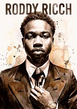 Roddy Ricch Watercolor Portrait