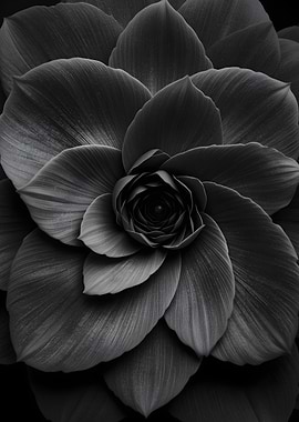 Monochrome Floral Close-Up